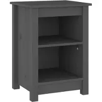 vidaXL Table de chevet Gris 40x35x55 cm Bois de pin solide