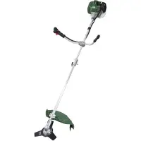 Westfalia Débroussailleuse à essence 2 en 1 – 52 cm³, 1,45 kW, coupe fil 440 mm et lame 255 mm, moteur 2 temps, Tap & Go, harnais double bretelle inclus