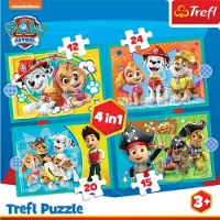 Trefl 4 in 1 Puzzle - Paw Patrol 12, 15, 20, 24 pièces 34346