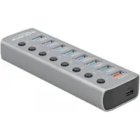 DeLOCK 63264 7+1 Hub Usb-a Argenté