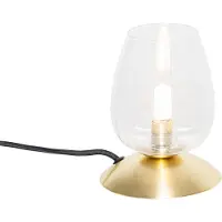 QAZQA Lampe de table classique dorée avec verre - Elien