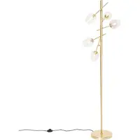 QAZQA Lampadaire classique doré avec verre 5 lumières - Elien