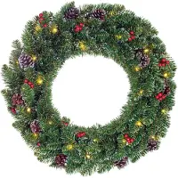 Black Box Trees Creston Couronne de Noël avec lumières LED - Ø60 cm - Vert