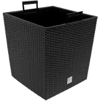 Prosperplast Pot à fleurs 64 L anthracite résine tressée avec poignée