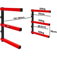 Holzmann HLR1 Système de suspension en acier pour planches de surf ou planches en bois - force 50 kg par support