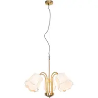QAZQA Suspension classique en laiton avec abat-jour blanc 5 lumières - Nona