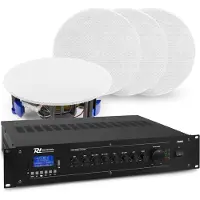 Power Dynamics met Bluetooth, 4x inbouw speaker et 100v versterker van (Actif), Haut-parleur PA, Blanc