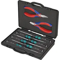 Knipex 00 20 18 - Jeu de pinces électroniques avec outils pour travaux sur composants électroniques