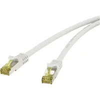 Renkforce CONRAD Câble de raccordement réseau RJ45 CAT 6A (câble brut CAT 7) S/FTP 3 m Gris avec protection à ergot, Flam