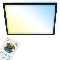 Briloner CCT LED Panel LEUCHTEN SLIM, 22 W, 3000 lm, IP20, noir, plastique, dimmable, avec télécommande, CCT, 42 x 42 x 2,8 cm
