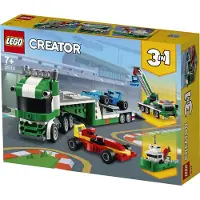 LEGO 31113 Creator Camion de transport de voitures de course 3 en 1 avec remorque, grue et bateau
