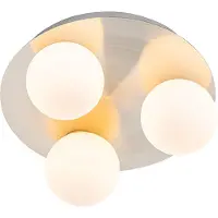QAZQA Plafonnier de salle de bain moderne en acier 3 lumières - Cederic