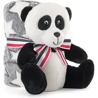 Perletti - Pluszowa maskotka Panda Bear, miękki kocyk 22 cm, oficjalny produkt