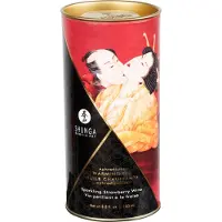 Shunga - huile de massage chauffante - fraise champagne - 100ml