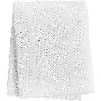 Lulujo Couverture Tricot De Coton - Blanche