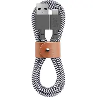 Native Union Câble de recharge Belt Cable USB-A vers USB-C 1,2 m Nylon noir blanc Zebra