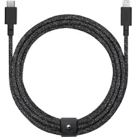 Native Union Belt Cable XL, 3 mètres, connecteur Lightning, connecteur USB-C, mâle-mâle, noir