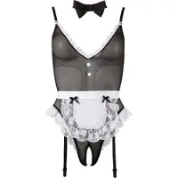 Cottelli collection - Body sexy de soubrette - lingerie noire - L