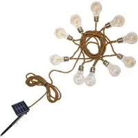 Lumisky Guirlande solaire en corde 10 ampoules FANTASY CORD SOLAR Beige Corde 7.50M