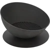 Esschert Design Brasero en fer incliné sur disque - Noir - D 51,2 x H 32 cm