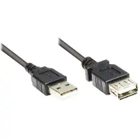 Alcasa Good Connections USB2.0 Verlängerung A-St.-A-Bu. schw.