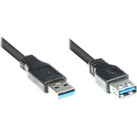 Alcasa 2711-S03 Câble USB USB 3.2 Gen 1 (3.1 Gen 1) 3 m USB A Noir