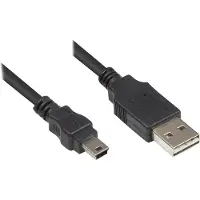 GOOD CONNECTIONS USB2.0 Kabel EASY A-Mini B5pol. schw. 0,5m