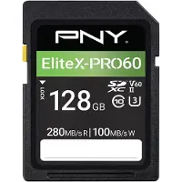 PNY Carte mémoire SDXC Pny P-SD128V60280EXP6-GE EliteX-PRO 60 UHS-II 128 Go Noir