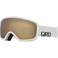 Giro Stomp Kids Ski Goggles - Snowboard Goggles for Youth Boys & Girls - White Wordmark Strap avec Amber Rose Lens