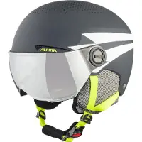 Alpina sport Casque de Ski Alpina Junior Zupo Visor Charcoal Neon Matt-54 - 58 cm