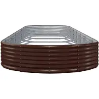 vidaXL Lit surélevé Acier revêtu par poudre 600x140x36 cm Marron