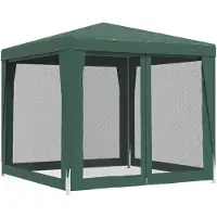 vidaXL Tente de réception avec 4 parois latérales en maille vert 2,5x2,5 m HDPE
