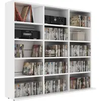 vidaXL Étagère à CD blanche 100x23x89,5 cm Bois composite