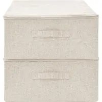 vidaXL Boîtes de rangement 2 pcs. tissu 70x40x18 cm crème