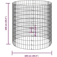 vidaXL Composteur de jardin Ø100x100 cm Acier galvanisé