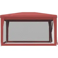 vidaXL Tente de réception avec 4 parois latérales en maille rouge 3x4 m HDPE