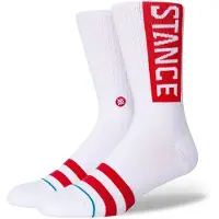 Stance Hommes, Chaussettes de sport, Og (38 - 42), Blanc, Rouge