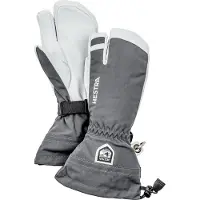 Hestra Army Leather Heli Ski, 3 doigts gants de ski, gris