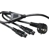 ACT Powercord split cable connecteur de courant CEE7/7 mâle (angle)