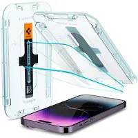 Spigen Protection d'écran en verre trempé GLAStR Fit 2 Paquets + Applicator Apple iPhone 14 Pro Max