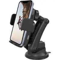 Accezz Telefoonhouder auto - Draadloze oplader - Dashboard en voorruit - Zwart, Support pour smartphone, Noir