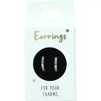 Depesche Boucles d'oreilles argentées ou dorées - Créoles- Nr.3 or pierres multicolores