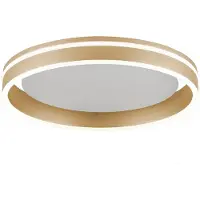 Paul Neuhaus Selltec LED Plafonnier rond Ø 40cm Q-Vito CCT Changement de température de lumière, dimmable Télécommande laiton mat Salon, salle à manger, chambre à coucher 8414-55, 8414-60, 8414-13