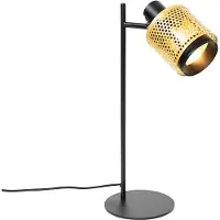 QAZQA Lampe de table industrielle noire avec or - Kayden