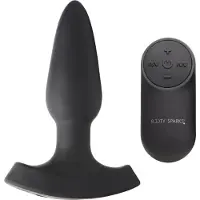 Booty Sparks Laser - plug anal vibrant rechargeable télécommandé - silicone noir