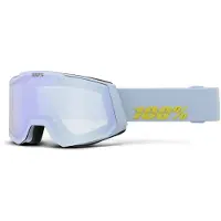 100% Snowcraft Hiper Ski Goggles Bleu Mirror Silver Flash Lens/CAT1