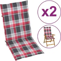 vidaXL Coussins de chaise de jardin pour hauts dossiers 2 pcs. 120x50x3 cm Tissu