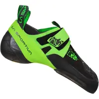 La Sportiva - Chaussons d'escalade - Skwama Vegan Black/Flash Green en Cuir - Taille 35.5 - Vert