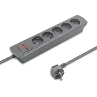 Qoltec Multiprise | 5 Prises | 1,8 m | Gris