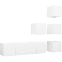 vidaXL Ensemble de 6 meubles TV blanc en bois composite